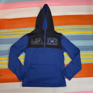 Under Armour Royal Blue Black Pullover Hoodie Kids Boys Size Large
